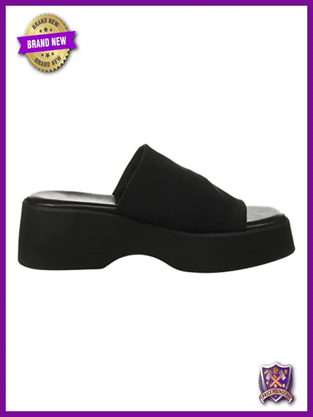 Slide Platform Wedge Sandals, Open Toe, Slip On, Elastic Band, EVA Sole